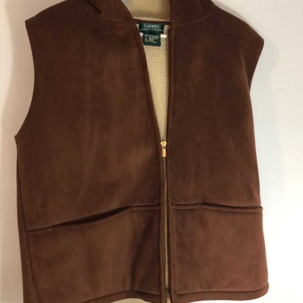 Lauren Ralph Lauren Brown fuzz vest